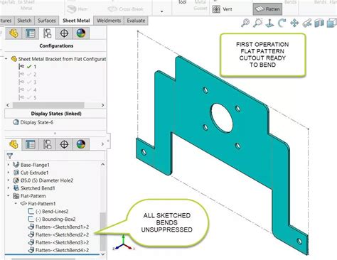 solidworks sheet metal sketched bend|flat pattern configuration solidworks.